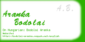 aranka bodolai business card